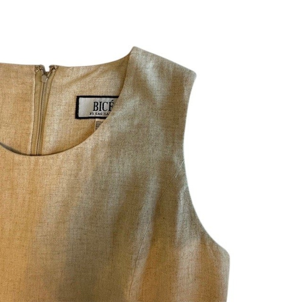 Bice Sag Harbor Dress 55% Linen Sleeveless Sheath Career Party Beige Dress Sz‎ 8 - Picture 8 of 13